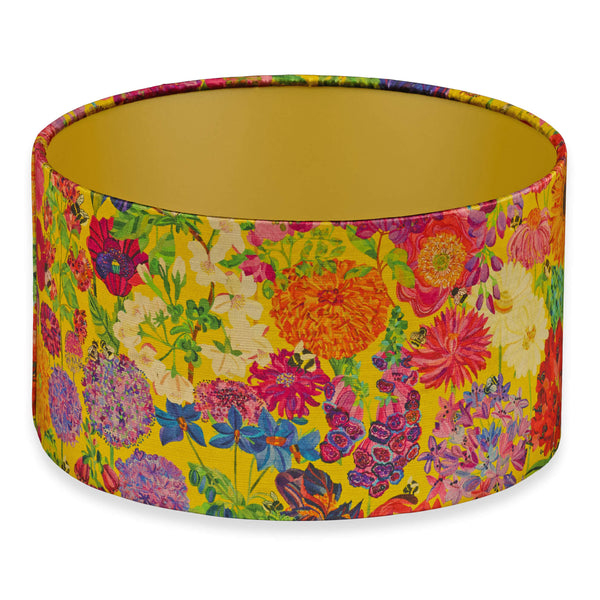 16” Drum Lampshade - Bee Story in Sunbeam - Will Bees Bespoke