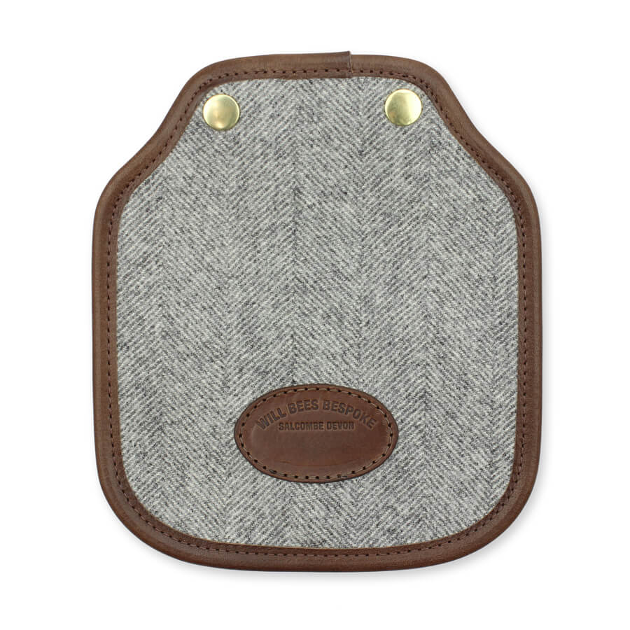 Mini Saddle Bag - Light Grey Large Herringbone Tweed - Will Bees Bespoke
