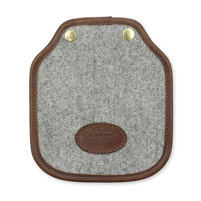 Mini Saddle Bag - Light Grey Large Herringbone Tweed - Will Bees Bespoke