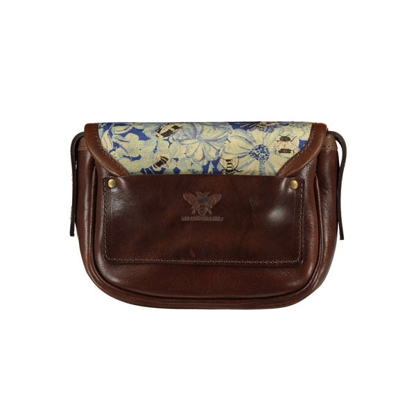 Mini Saddle Bag - Bumblebee Haven in Blue Sea - Will Bees Bespoke