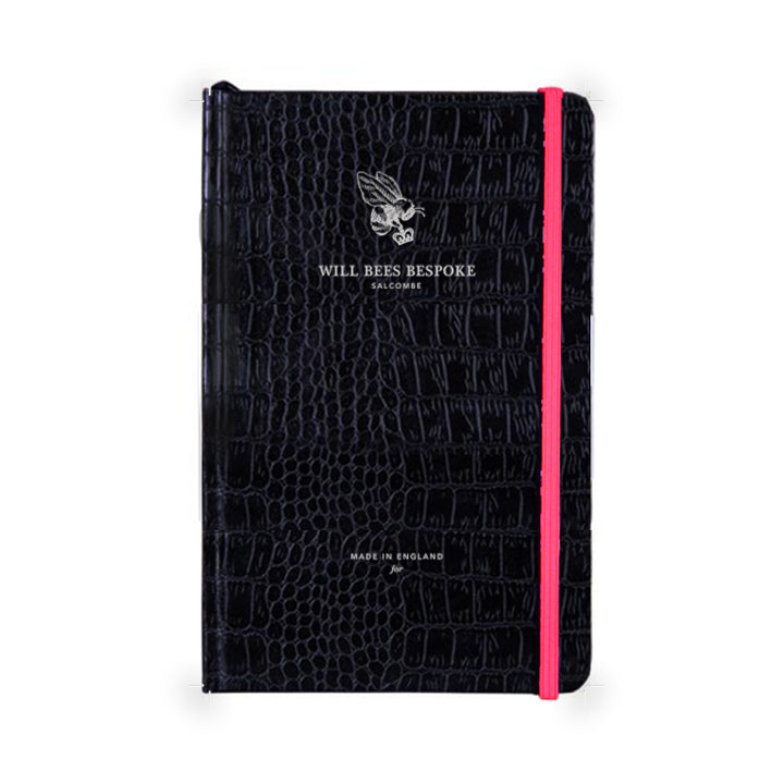 Quarto Notebook - Black Croc & Neon Pink