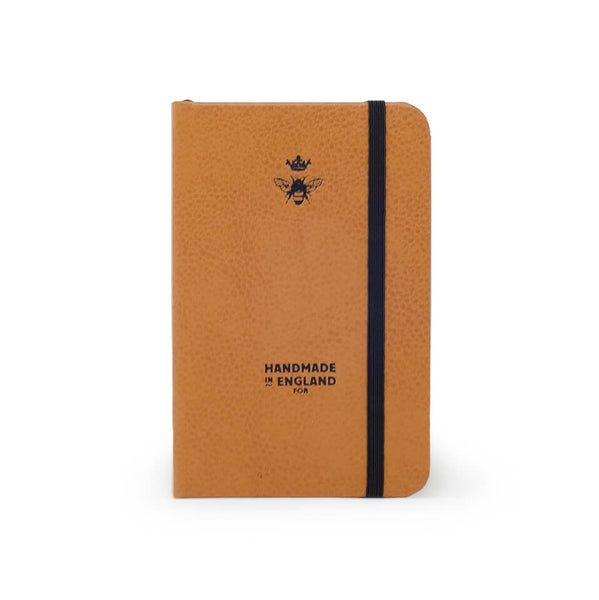 Pocket Notebook - Recycled Leather in Tan - Will Bees Bespoke