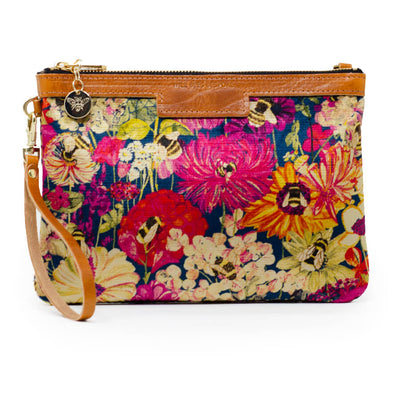 Premium Diana Clutch - Bumblebee Garden in Jewel - Will Bees Bespoke