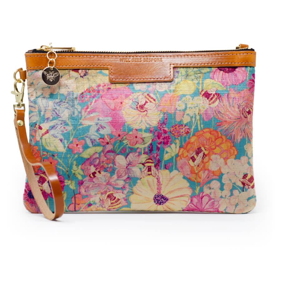 Premium Diana Clutch - Bumblebee Garden in Vintage - Will Bees Bespoke