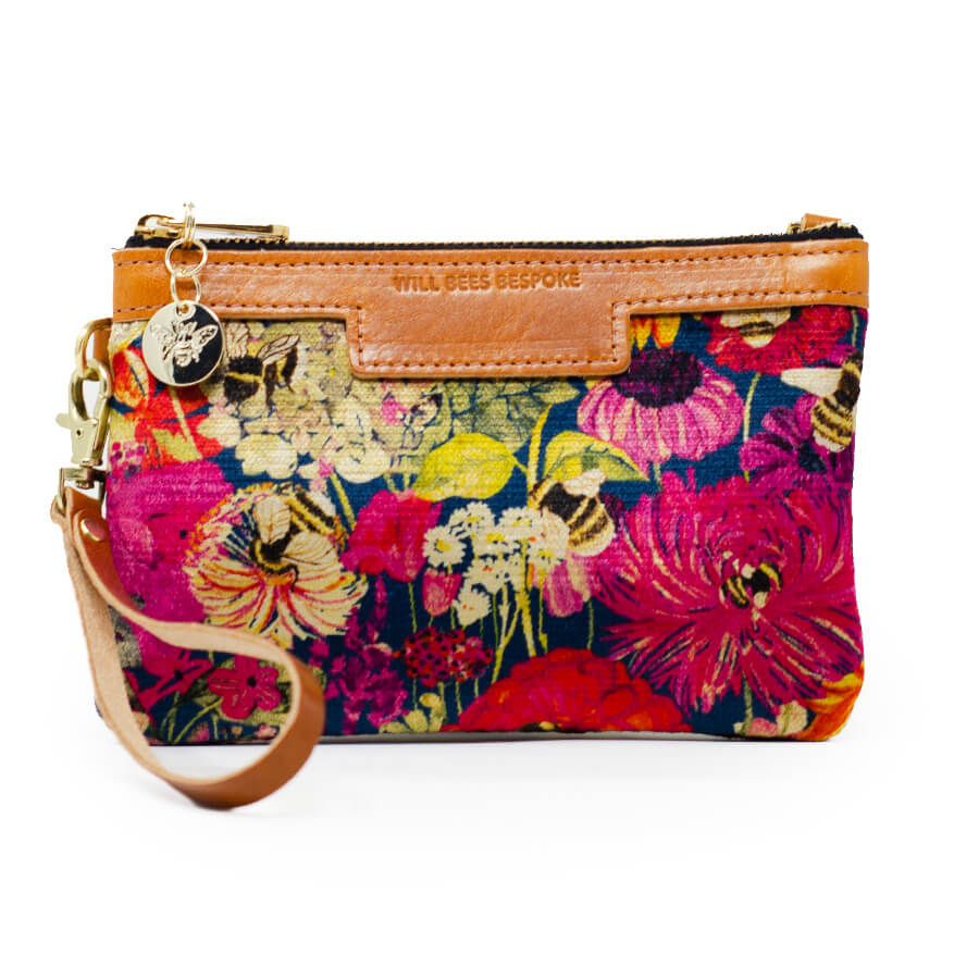 Premium Diana Mini Clutch - Bumblebee Garden in Jewel - Will Bees Bespoke