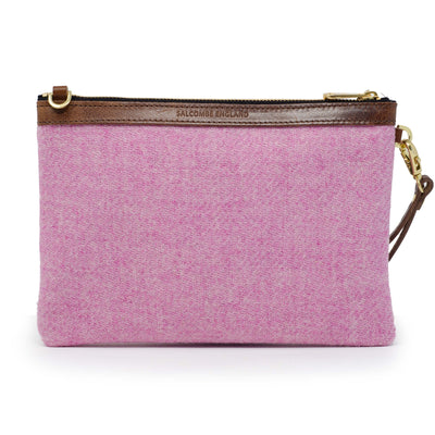 Premium Diana Clutch - Harris Tweed® Light Pink - Will Bees Bespoke