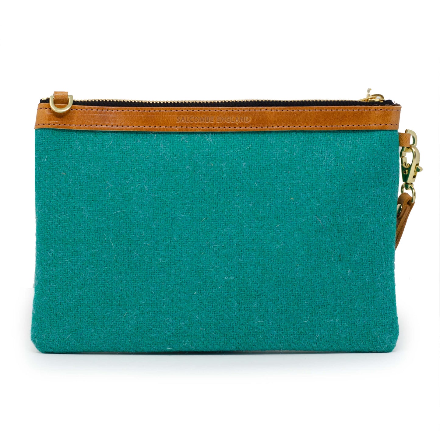 Premium Diana Clutch - Harris Tweed® Teal - Will Bees Bespoke