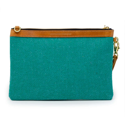 Premium Diana Clutch - Harris Tweed® Teal - Will Bees Bespoke