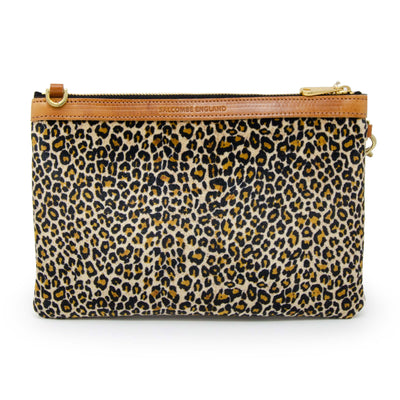 Premium Diana Clutch - Light Leopard Print Velvet - Will Bees Bespoke