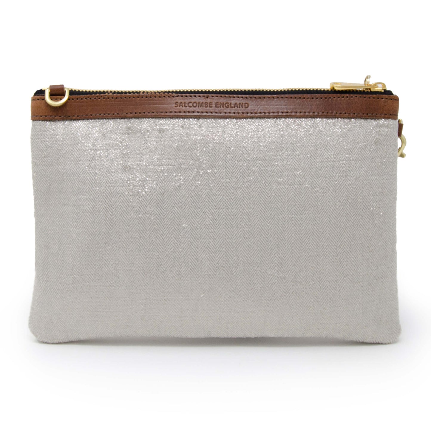 Premium Diana Clutch - Silver Herringbone Sparkle - Will Bees Bespoke