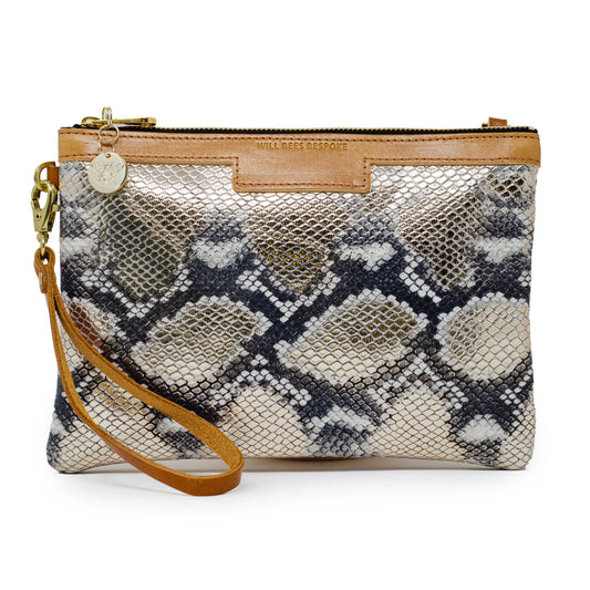 Premium Diana Clutch - Metallic Snake - Will Bees Bespoke