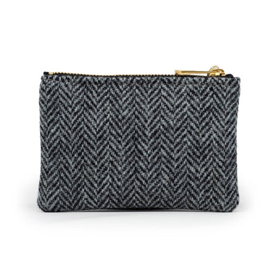 Jane Coin Purse - Harris Tweed® Grey Herringbone - Will Bees Bespoke