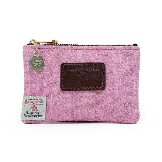 Jane Coin Purse - Harris Tweed® Light Pink - Will Bees Bespoke