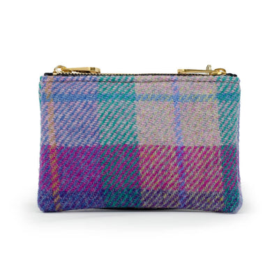 Jane Coin Purse - Harris Tweed® Pink & Purple - Will Bees Bespoke