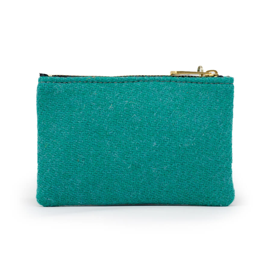 Jane Coin Purse - Harris Tweed® Teal - Will Bees Bespoke