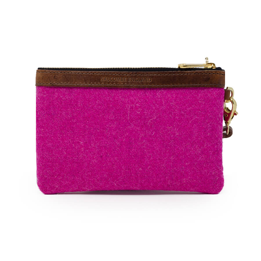 Premium Diana Mini Clutch - Harris Tweed® Bright Pink - Will Bees Bespoke