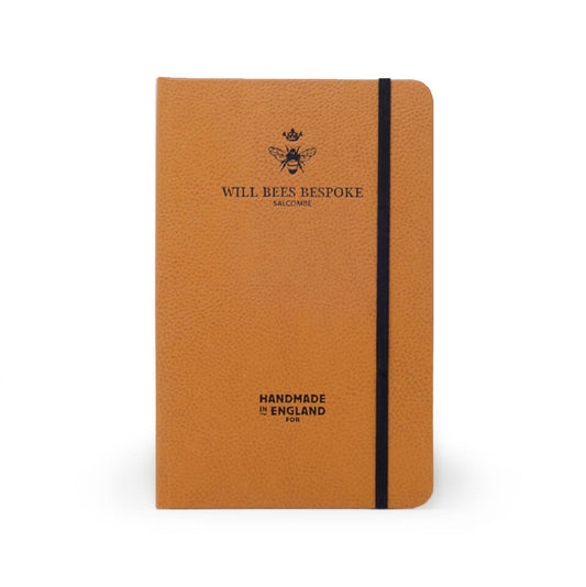 Quarto Notebook - Recycled Leather in Tan - Will Bees Bespoke