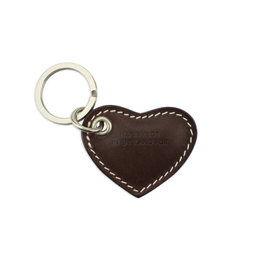 Small Leather Heart Keyring - Brown - Will Bees Bespoke