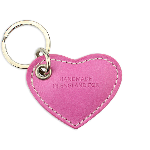 Small Leather Heart Keyring - Pink - Will Bees Bespoke