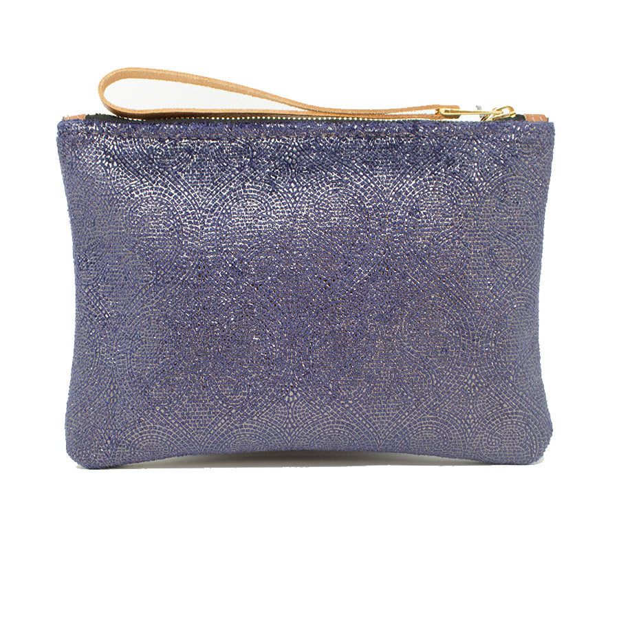 Frances Clutch - Blue Paisley Sparkle - Will Bees Bespoke