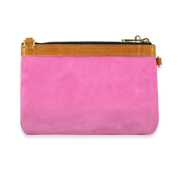 Mini Diana 2 in 1 Clutch - Bright Pink Suede - Will Bees Bespoke