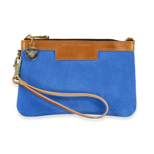 Mini Diana 2 in 1 Clutch - Cobalt Blue Suede - Will Bees Bespoke