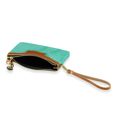 Mini Diana 2 in 1 Clutch - Mint Suede - Will Bees Bespoke