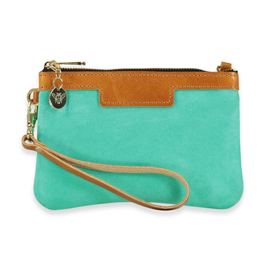 Mini Diana 2 in 1 Clutch - Mint Suede - Will Bees Bespoke