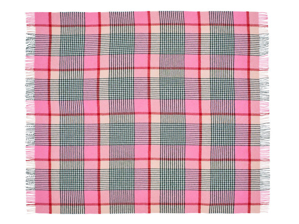 Throw - Pink & Blue Check - Will Bees Bespoke