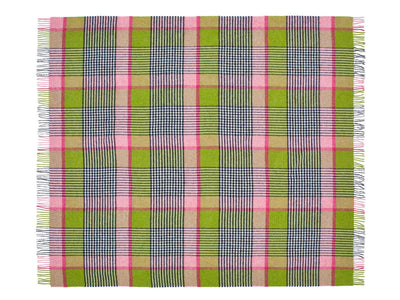 Throw - Pink & Green Check - Will Bees Bespoke