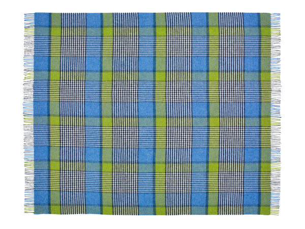 Throw - Blue & Green Check - Will Bees Bespoke