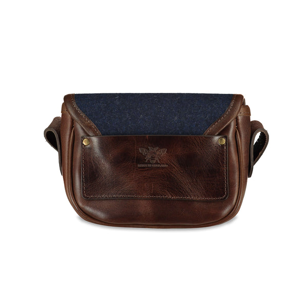 Mini Saddle Bag - Navy Recycled Wool - Will Bees Bespoke