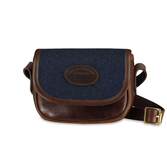 Mini Saddle Bag - Navy Recycled Wool - Will Bees Bespoke