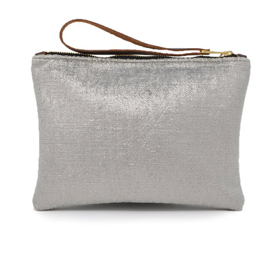 Frances Clutch - Silver Herringbone Sparkle - Will Bees Bespoke